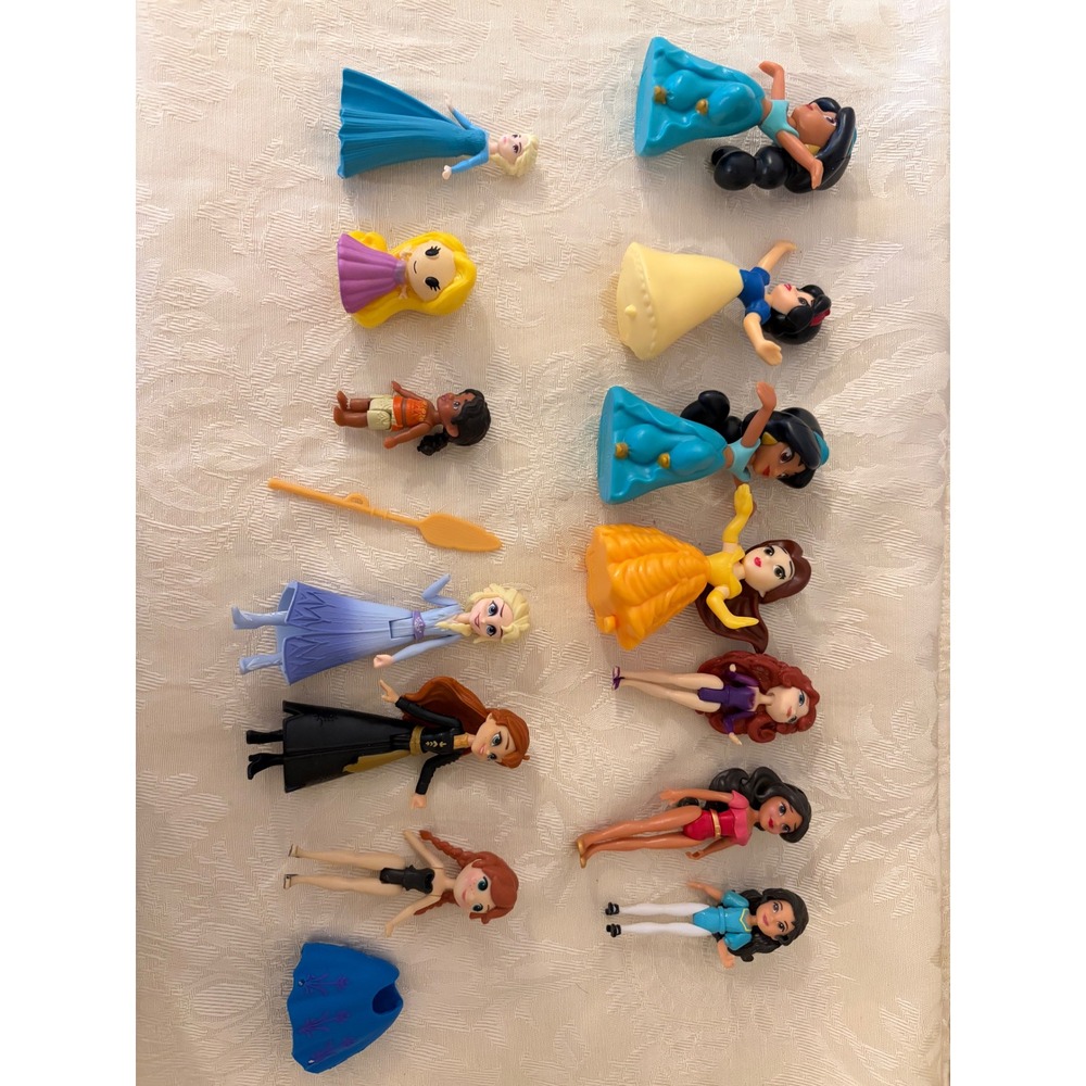 Disney Princess MagiClip Small Doll Lot Elsa Anna Belle Jasmine Moana Figures